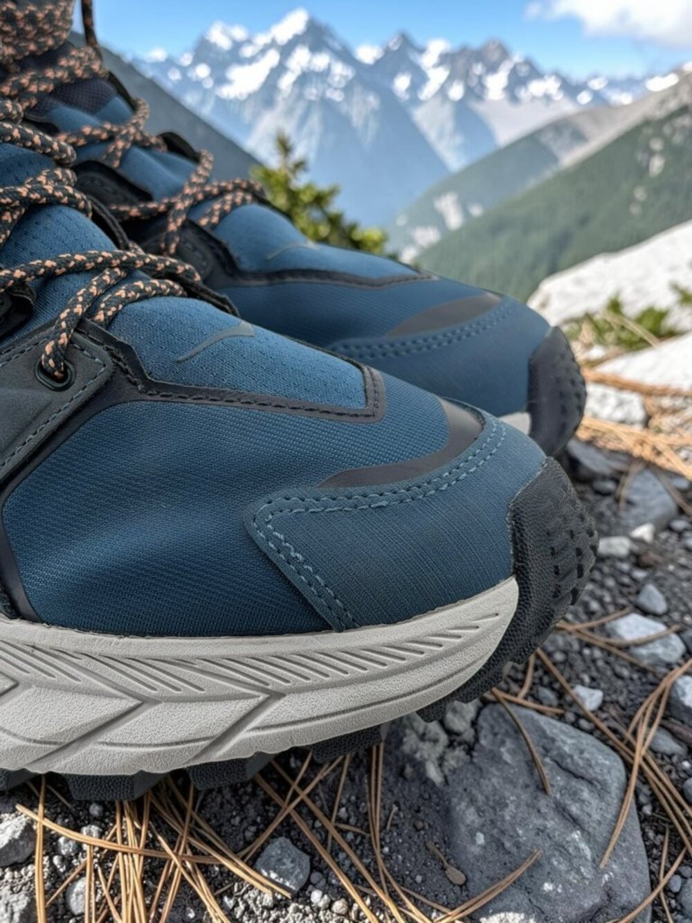 HOKA W Anacapa Mid GTX Navy Orange Hiking Boots 7B - Picture 8 of 8